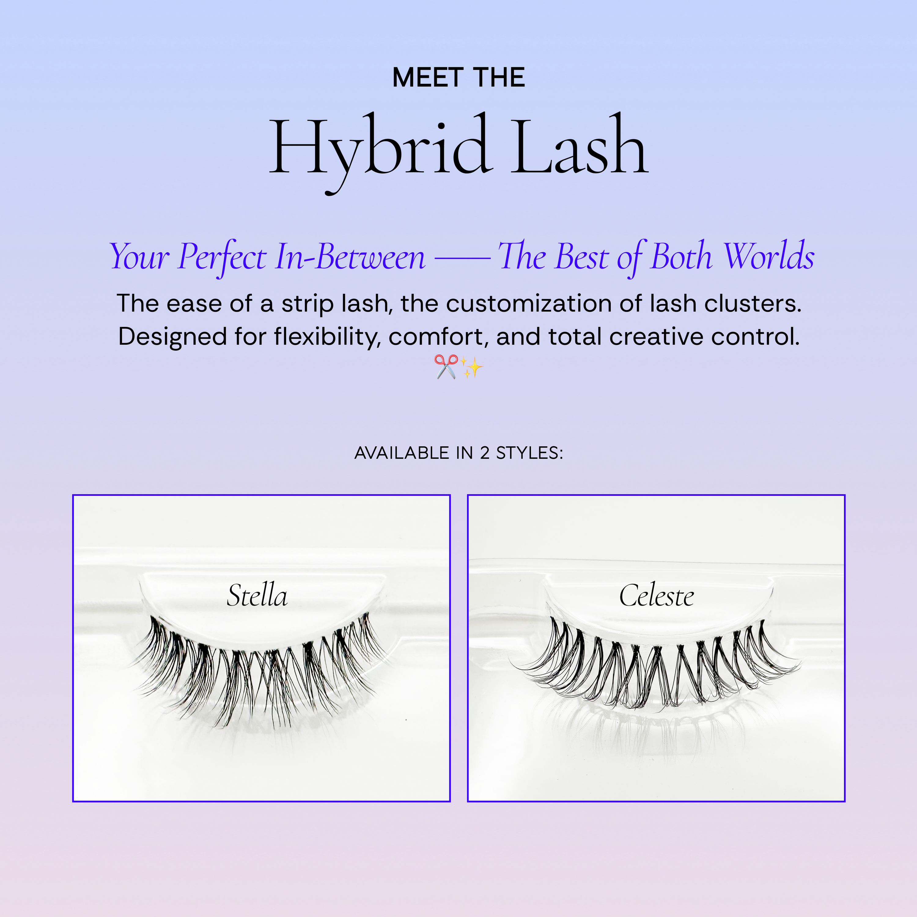 STELLA Silk Hybrid Lashes, Delicate & Dimensional
