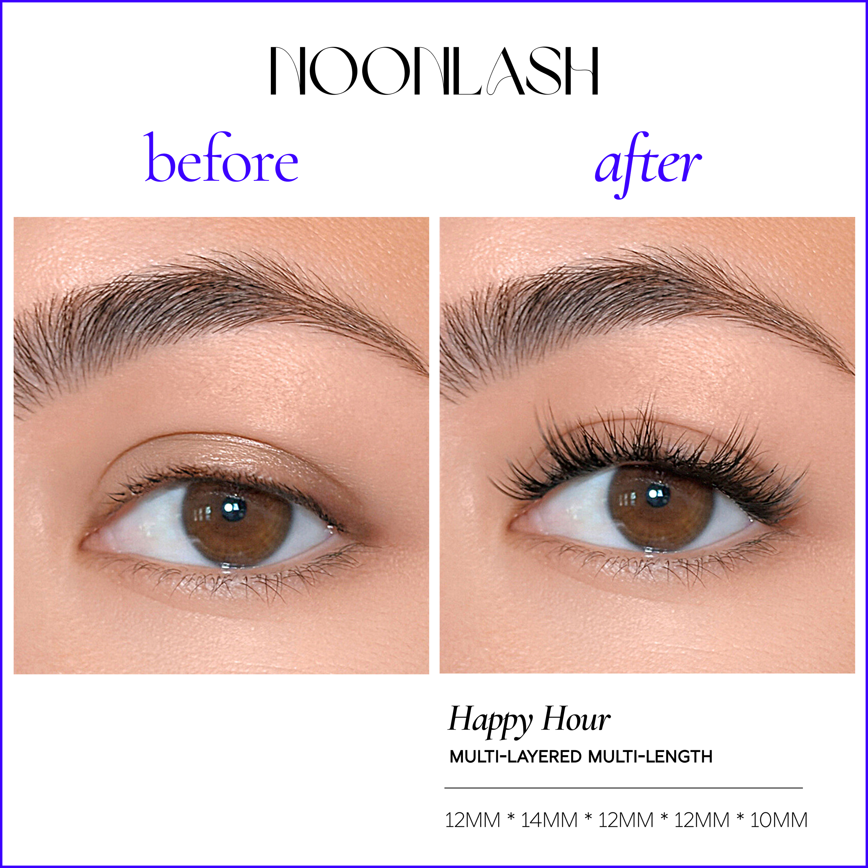 HAPPY HOUR Silk Lashes, Multi-Layered Multi-Length